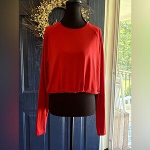 Gymshark Crop Blouse with drawstring front closure. Size L